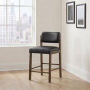 Kehoe Upholstered Counter Height Chair Black and Walnut (Set of 2) - 193929WAL
