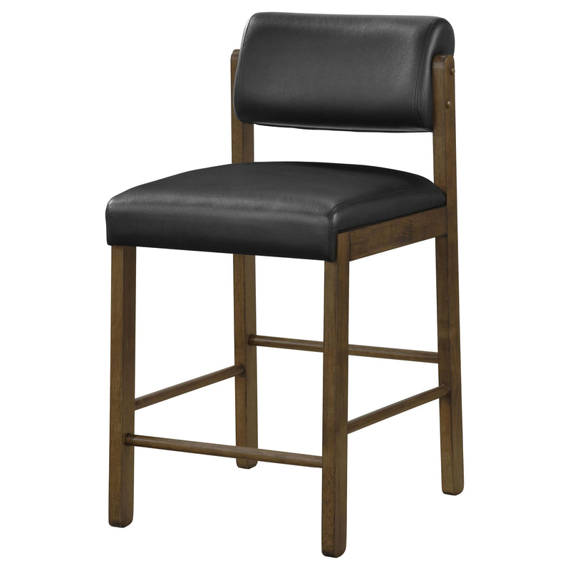 Kehoe Upholstered Counter Height Chair Black and Walnut (Set of 2) - 193929WAL