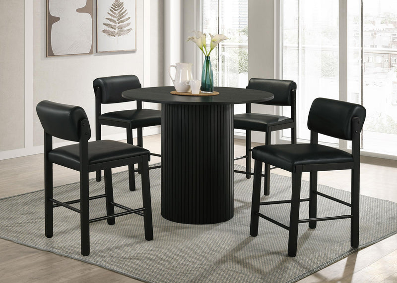 Kehoe Upholstered Counter Height Chair Black (Set of 2) - 193929BLK