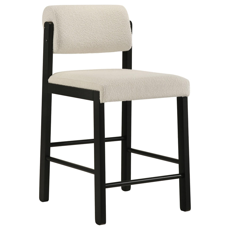 Kehoe Upholstered Counter Height Chair Cream and Black (Set of 2) - 193939BLK