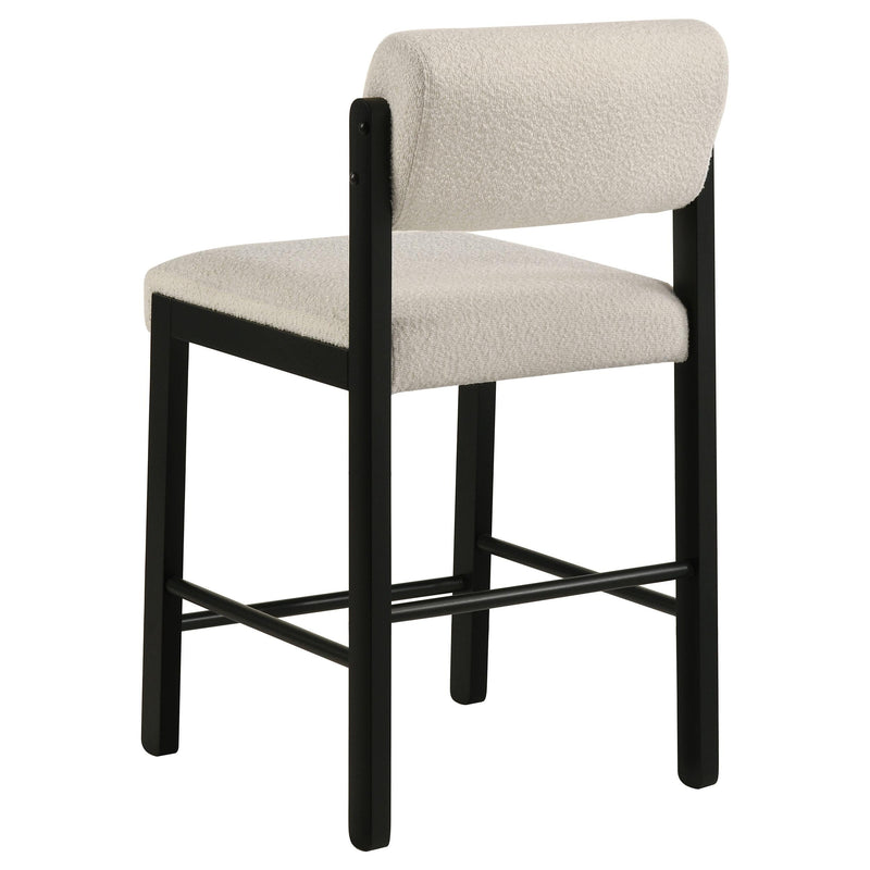 Kehoe Upholstered Counter Height Chair Cream and Black (Set of 2) - 193939BLK