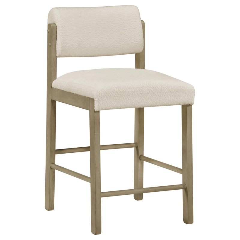 Kehoe Upholstered Counter Height Chair Cream and Natural Oak (Set of 2) - 193939NAT