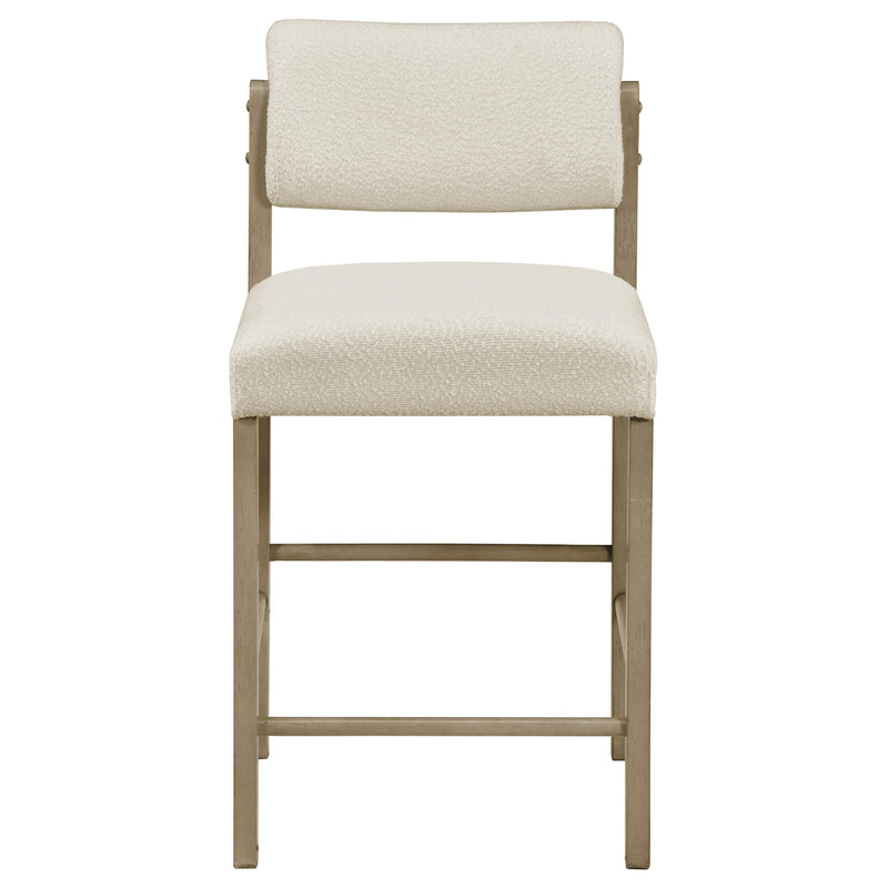 Kehoe Upholstered Counter Height Chair Cream and Natural Oak (Set of 2) - 193939NAT