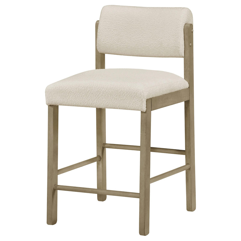 Kehoe Upholstered Counter Height Chair Cream and Natural Oak (Set of 2) - 193939NAT