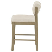 Kehoe Upholstered Counter Height Chair Cream and Natural Oak (Set of 2) - 193939NAT