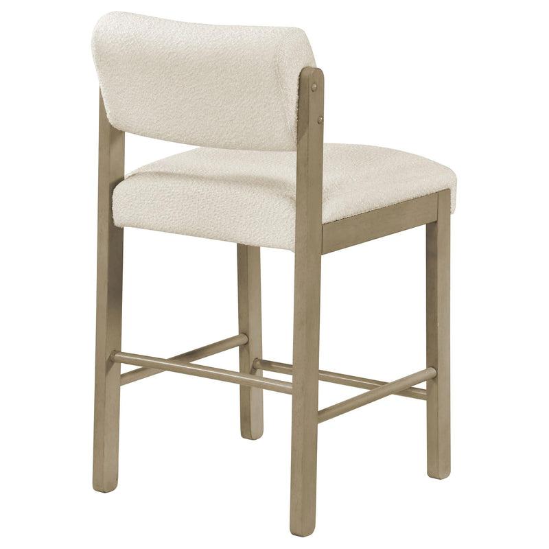 Kehoe Upholstered Counter Height Chair Cream and Natural Oak (Set of 2) - 193939NAT