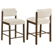 Kehoe Upholstered Counter Height Chair Cream and Walnut (Set of 2) - 193939WAL