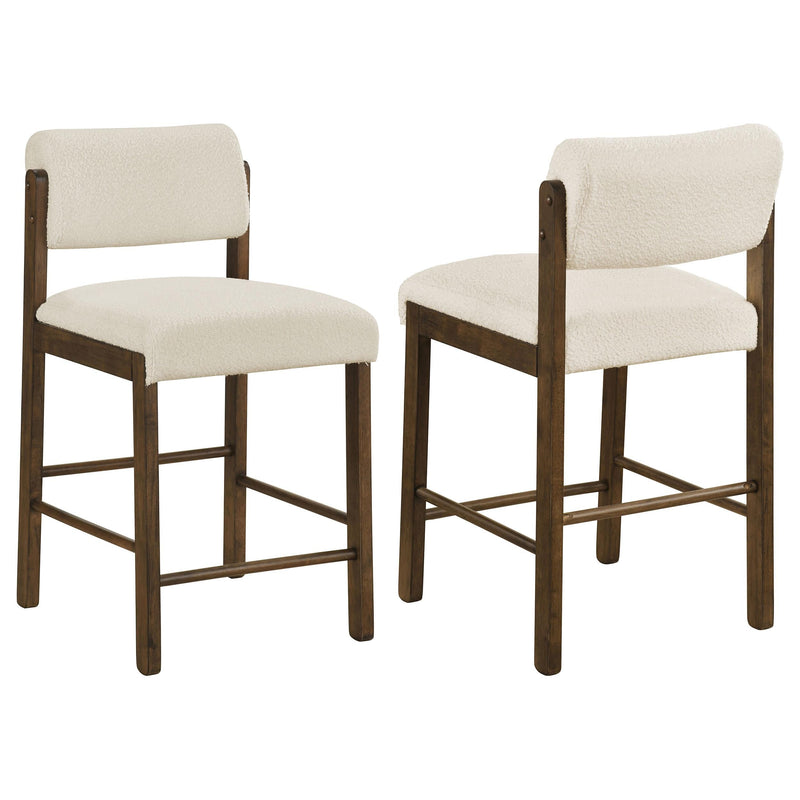 Kehoe Upholstered Counter Height Chair Cream and Walnut (Set of 2) - 193939WAL