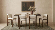 Kehoe Upholstered Counter Height Chair Cream and Walnut (Set of 2) - 193939WAL