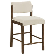 Kehoe Upholstered Counter Height Chair Cream and Walnut (Set of 2) - 193939WAL