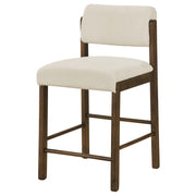 Kehoe Upholstered Counter Height Chair Cream and Walnut (Set of 2) - 193939WAL