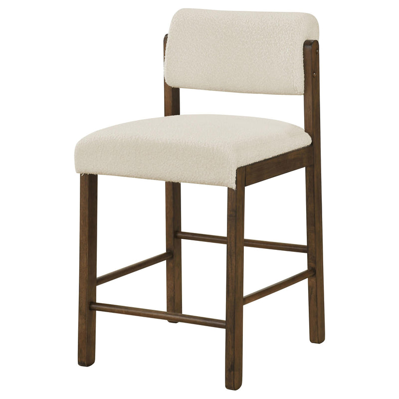 Kehoe Upholstered Counter Height Chair Cream and Walnut (Set of 2) - 193939WAL