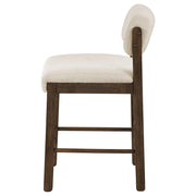 Kehoe Upholstered Counter Height Chair Cream and Walnut (Set of 2) - 193939WAL