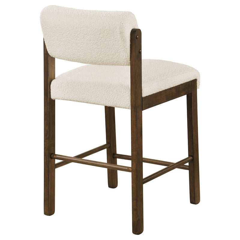 Kehoe Upholstered Counter Height Chair Cream and Walnut (Set of 2) - 193939WAL