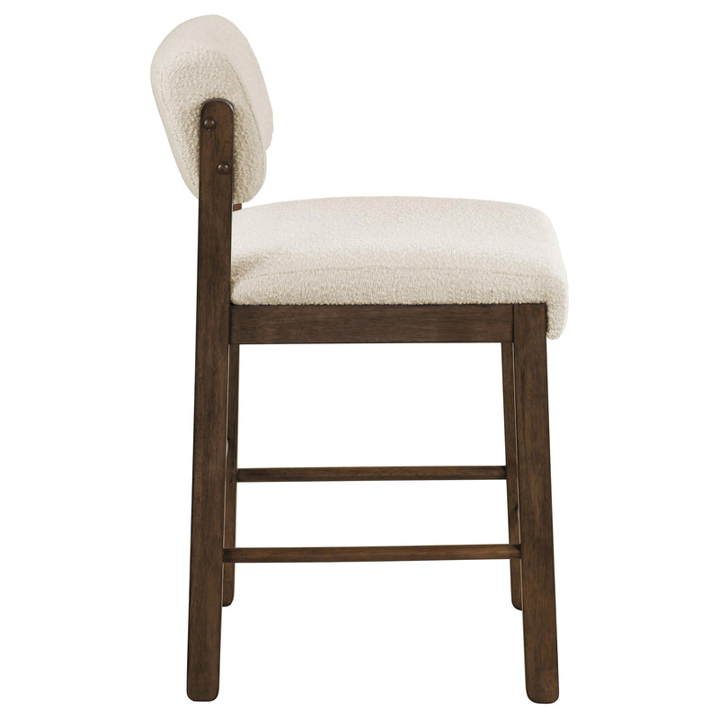 Kehoe Upholstered Counter Height Chair Cream and Walnut (Set of 2) - 193939WAL