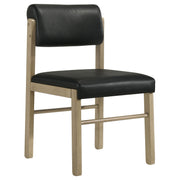 Kehoe Upholstered Dining Side Chair Black and Natural Oak (Set of 2) - 193922NAT