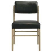 Kehoe Upholstered Dining Side Chair Black and Natural Oak (Set of 2) - 193922NAT