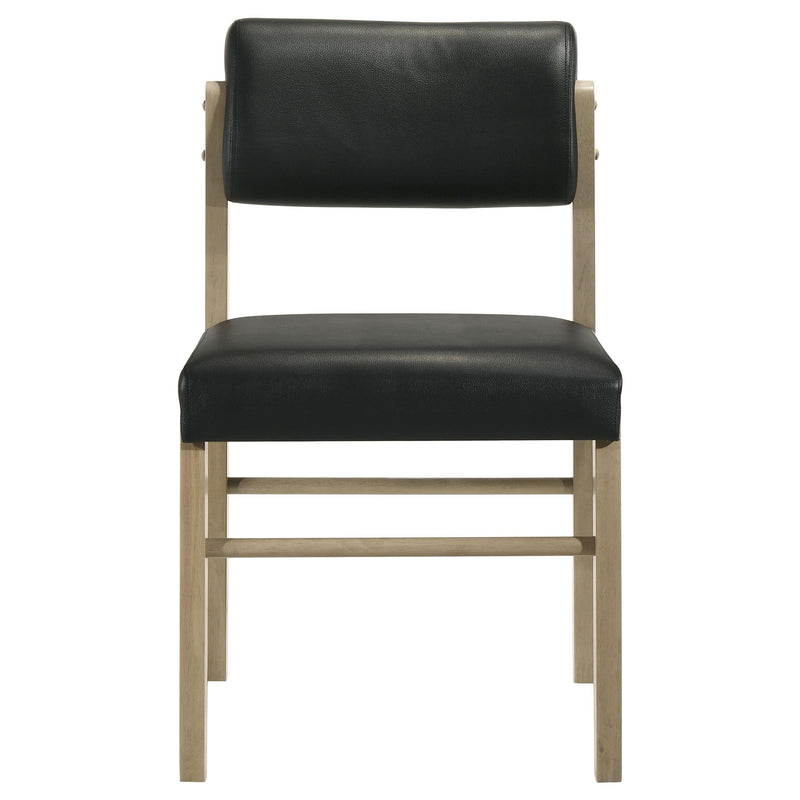 Kehoe Upholstered Dining Side Chair Black and Natural Oak (Set of 2) - 193922NAT