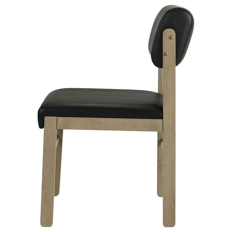 Kehoe Upholstered Dining Side Chair Black and Natural Oak (Set of 2) - 193922NAT