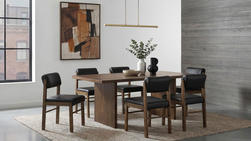 Kehoe Upholstered Dining Side Chair Black and Walnut (Set of 2) - 193922WAL
