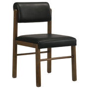 Kehoe Upholstered Dining Side Chair Black and Walnut (Set of 2) - 193922WAL