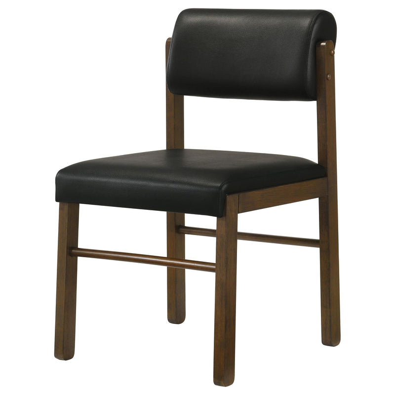 Kehoe Upholstered Dining Side Chair Black and Walnut (Set of 2) - 193922WAL