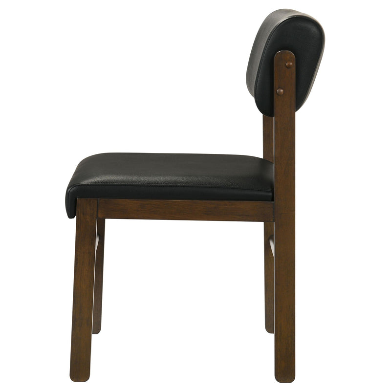 Kehoe Upholstered Dining Side Chair Black and Walnut (Set of 2) - 193922WAL
