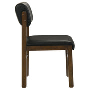 Kehoe Upholstered Dining Side Chair Black and Walnut (Set of 2) - 193922WAL