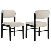 Kehoe Upholstered Dining Side Chair Cream and Black (Set of 2) - 193932BLK