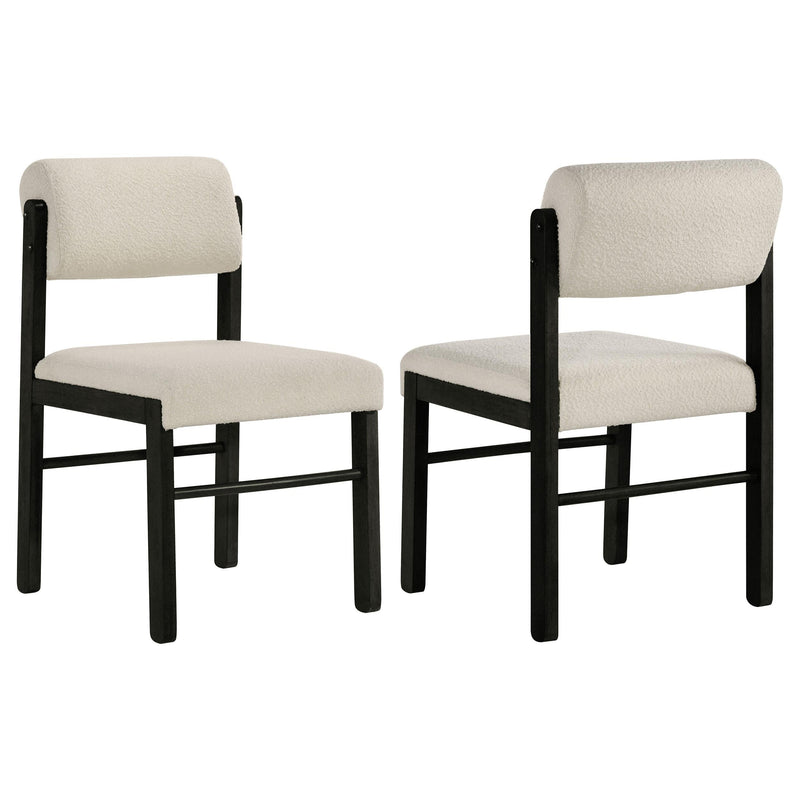 Kehoe Upholstered Dining Side Chair Cream and Black (Set of 2) - 193932BLK