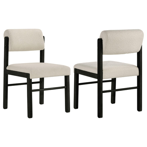 Kehoe Upholstered Dining Side Chair Cream and Black (Set of 2) - 193932BLK