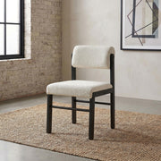 Kehoe Upholstered Dining Side Chair Cream and Black (Set of 2) - 193932BLK
