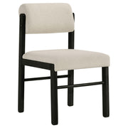 Kehoe Upholstered Dining Side Chair Cream and Black (Set of 2) - 193932BLK