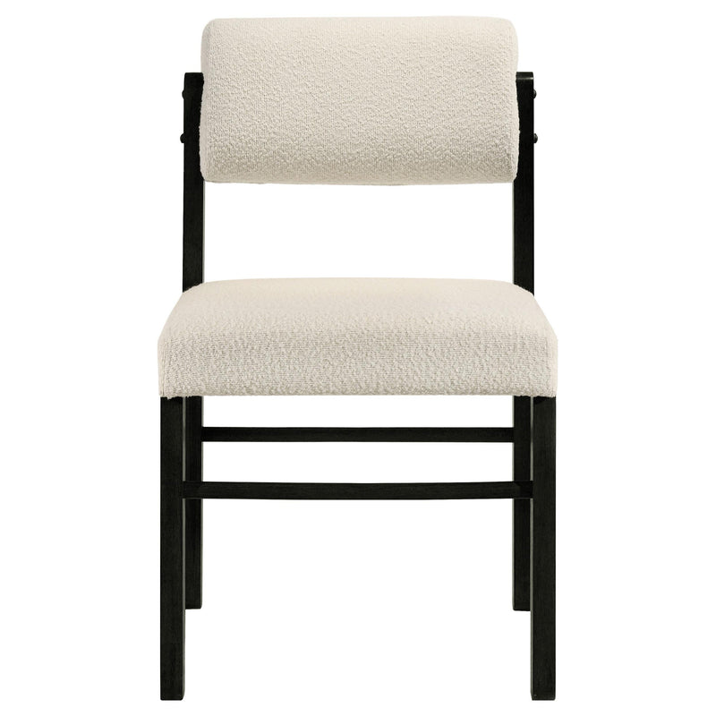 Kehoe Upholstered Dining Side Chair Cream and Black (Set of 2) - 193932BLK
