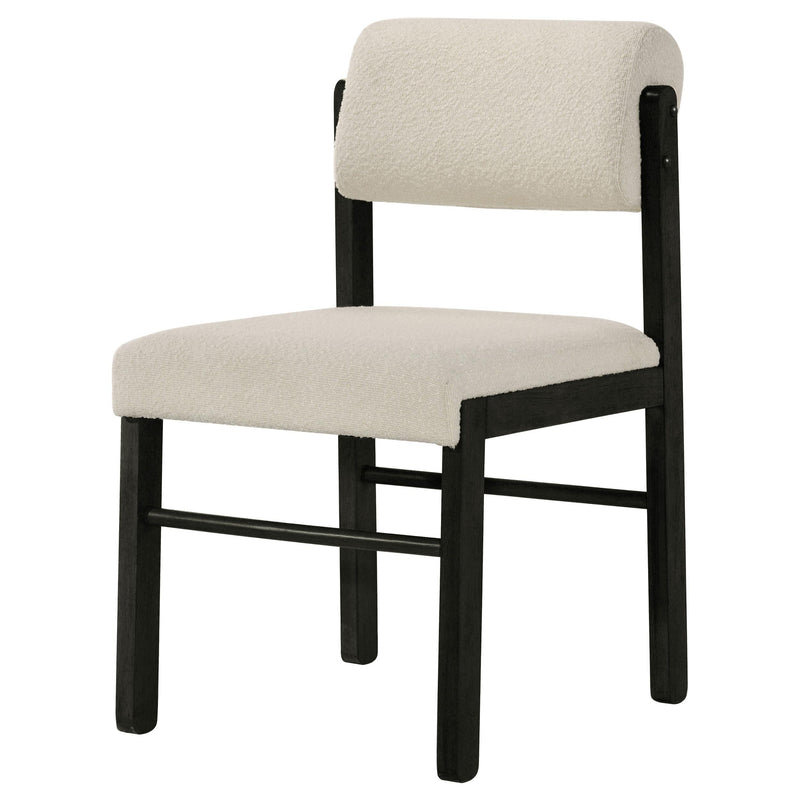 Kehoe Upholstered Dining Side Chair Cream and Black (Set of 2) - 193932BLK