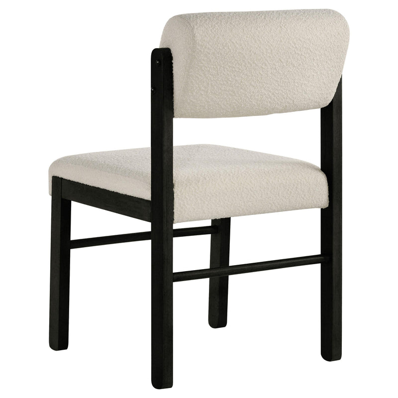 Kehoe Upholstered Dining Side Chair Cream and Black (Set of 2) - 193932BLK