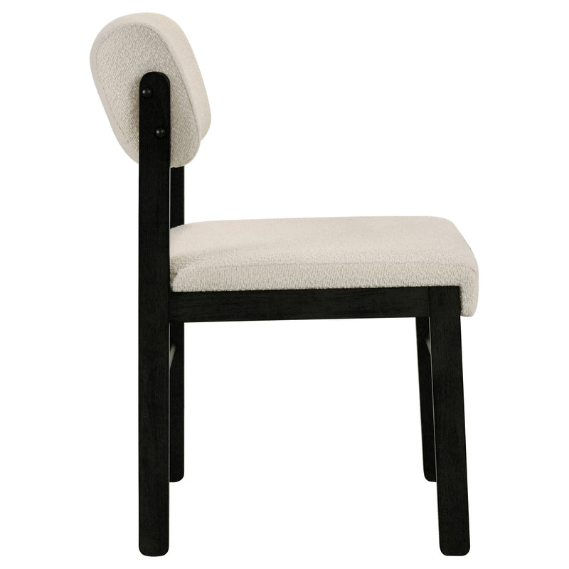 Kehoe Upholstered Dining Side Chair Cream and Black (Set of 2) - 193932BLK