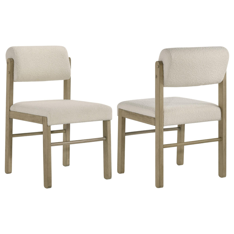 Kehoe Upholstered Dining Side Chair Cream and Natural Oak (Set of 2) - 193932NAT