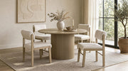 Kehoe Upholstered Dining Side Chair Cream and Natural Oak (Set of 2) - 193932NAT