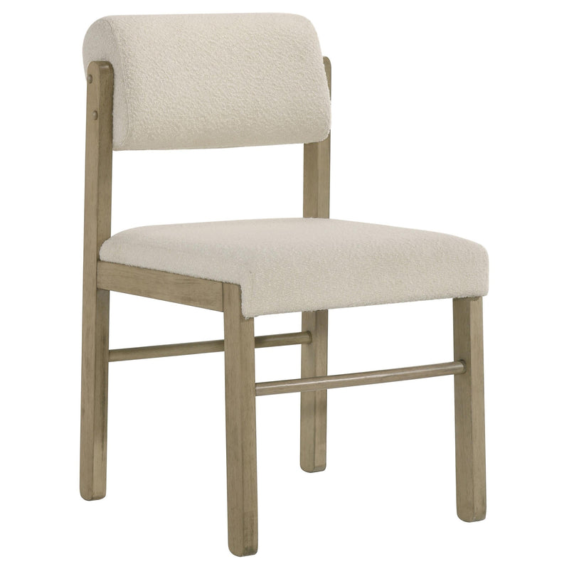 Kehoe Upholstered Dining Side Chair Cream and Natural Oak (Set of 2) - 193932NAT