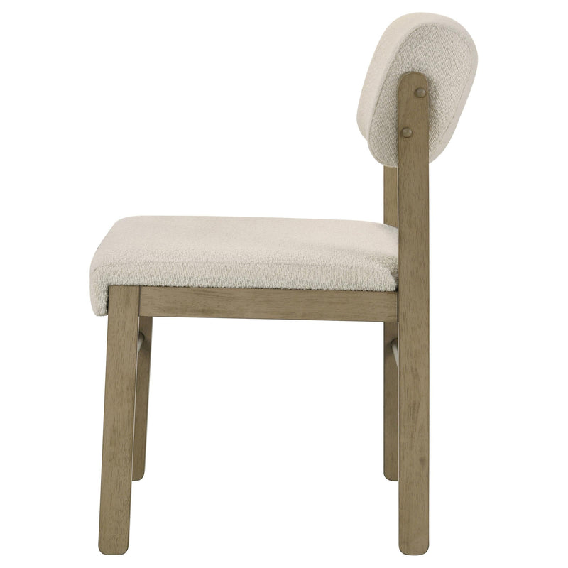 Kehoe Upholstered Dining Side Chair Cream and Natural Oak (Set of 2) - 193932NAT