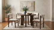 Kehoe Upholstered Dining Side Chair Cream and Walnut (Set of 2) - 193932WAL
