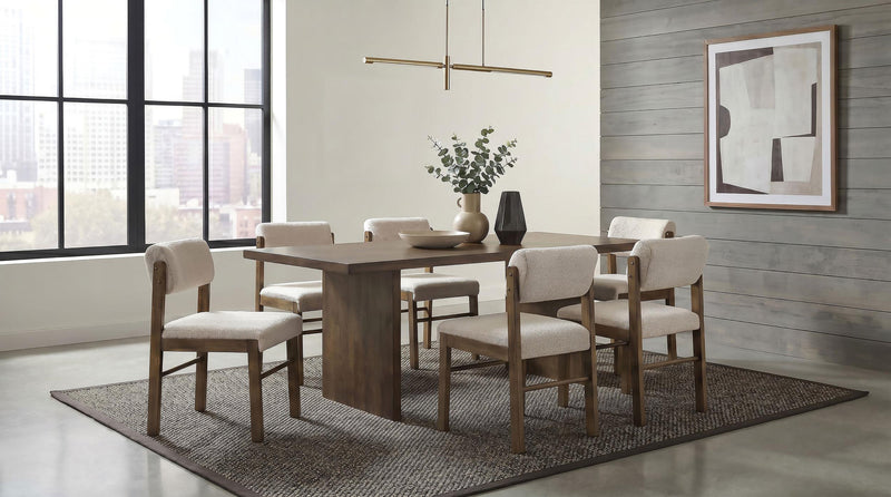 Kehoe Upholstered Dining Side Chair Cream and Walnut (Set of 2) - 193932WAL