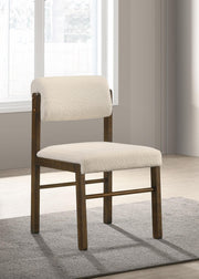 Kehoe Upholstered Dining Side Chair Cream and Walnut (Set of 2) - 193932WAL