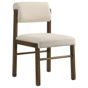 Kehoe Upholstered Dining Side Chair Cream and Walnut (Set of 2) - 193932WAL