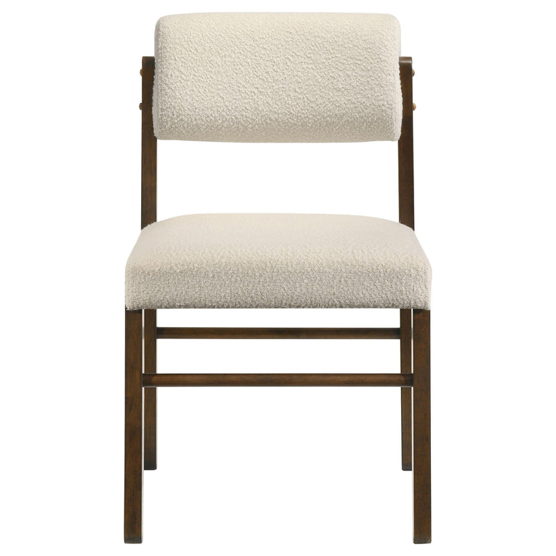 Kehoe Upholstered Dining Side Chair Cream and Walnut (Set of 2) - 193932WAL