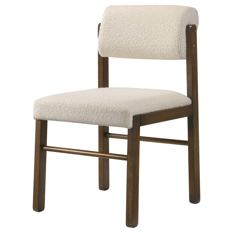 Kehoe Upholstered Dining Side Chair Cream and Walnut (Set of 2) - 193932WAL