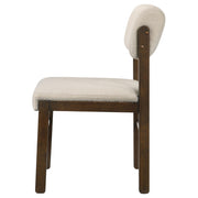 Kehoe Upholstered Dining Side Chair Cream and Walnut (Set of 2) - 193932WAL