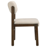 Kehoe Upholstered Dining Side Chair Cream and Walnut (Set of 2) - 193932WAL