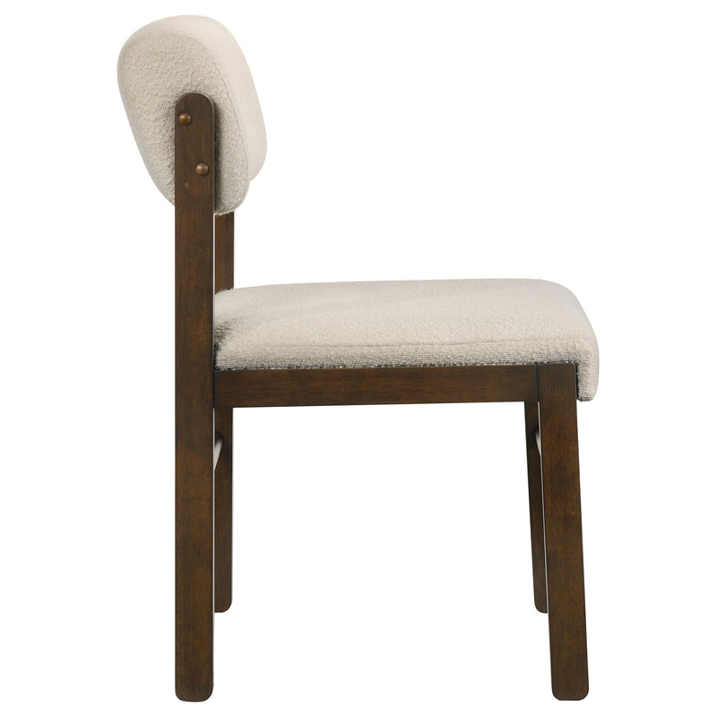 Kehoe Upholstered Dining Side Chair Cream and Walnut (Set of 2) - 193932WAL